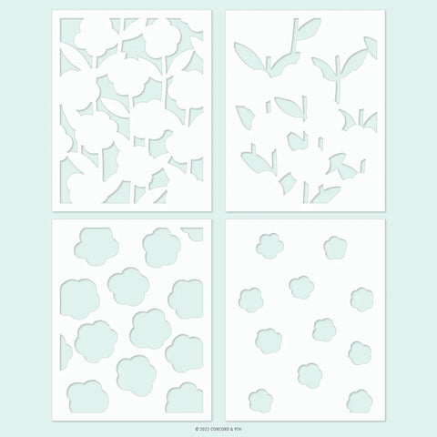 Sweet Stems Stencil Pack (4 qty; 4.75" x 6)