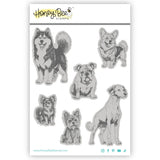 Tail Waggers 5x6  Red Rubber Stamp Set