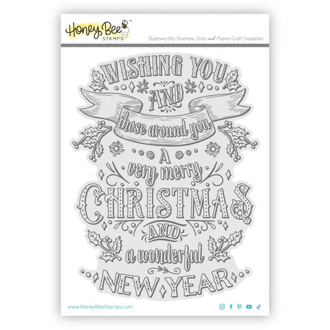 Very Merry Christmas Rubber Cling Background 5x6 Stamp Set