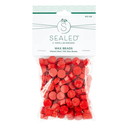 Vibrant Red Wax Beads from the Sealed by Spellbinders Collection