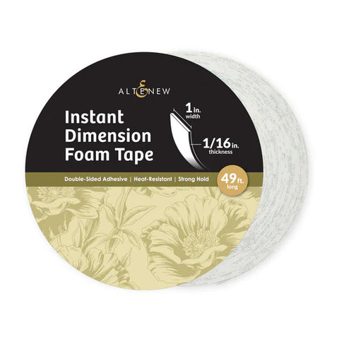 Instant Dimension Foam Tape   1/16'' x 1'' x 15m