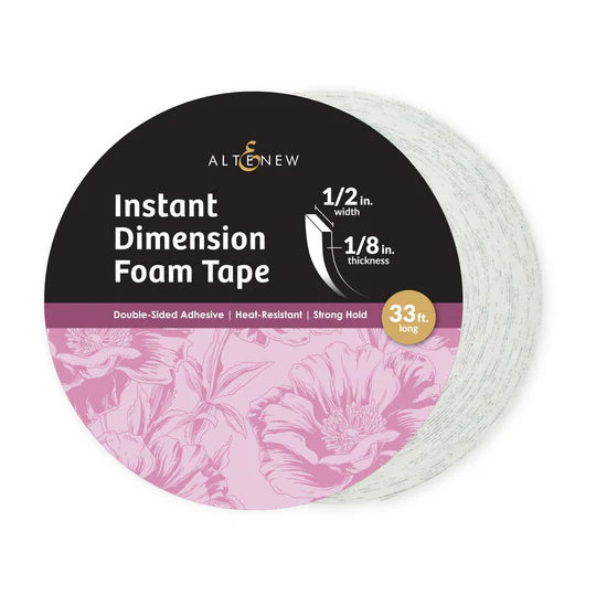 Instant Dimension Foam Tape   1/8'' x 1/2'' x 10m