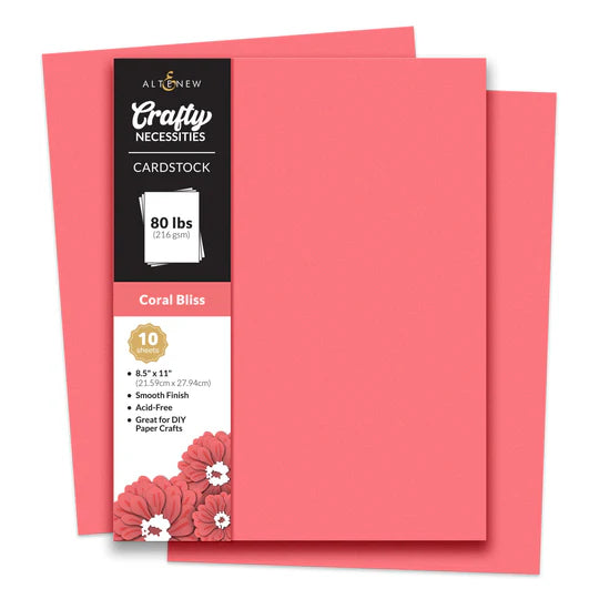 Crafty Necessities: Coral Bliss Cardstock (10 sheets/set)