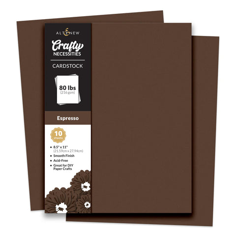 Crafty Necessities: Espresso Cardstock (10 sheets/set)