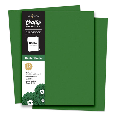 Crafty Necessities: Hunter Green Cardstock (10 sheets/set)