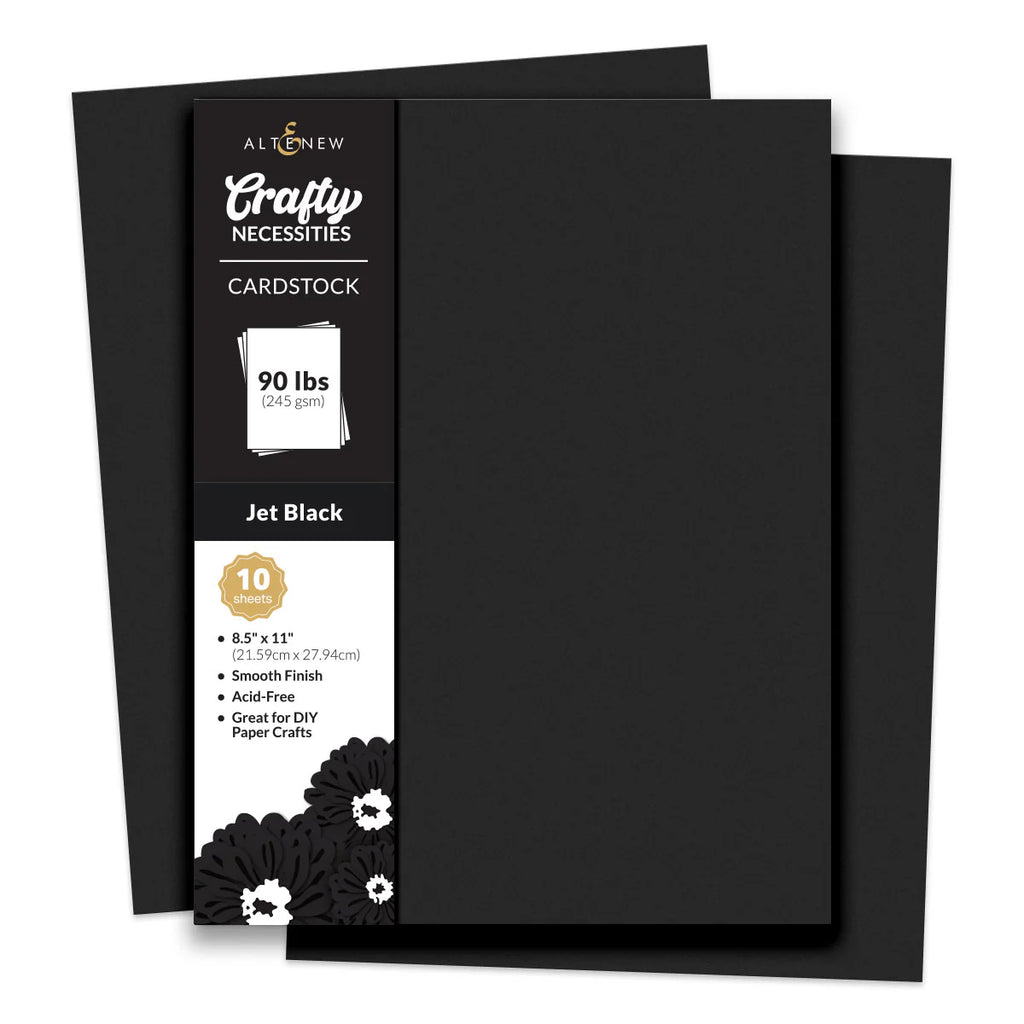 Crafty Necessities: Jet Black Cardstock (10 sheets/set)