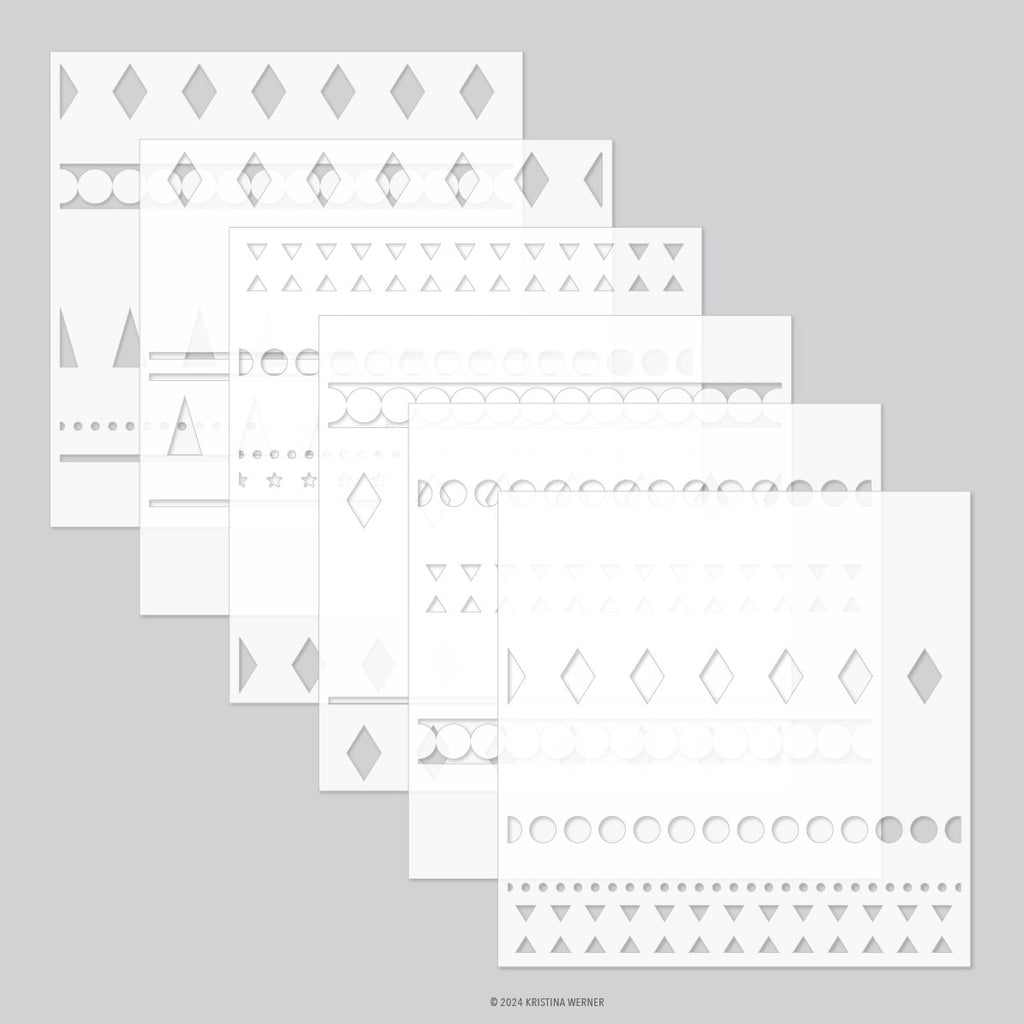 Festive Fun Pattern Stencil Pack (6 qty; 6 x 6)