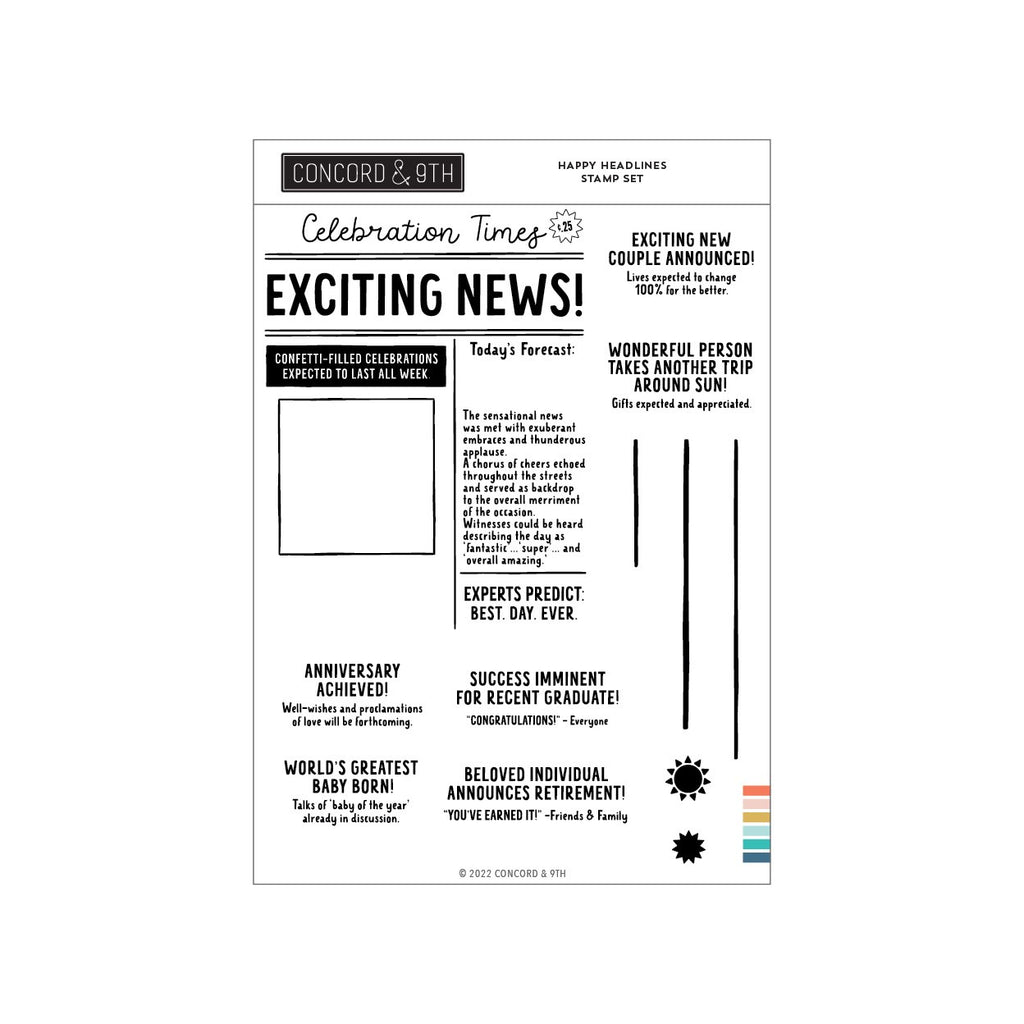 Happy Headlines Stamp Set (6 x 8)