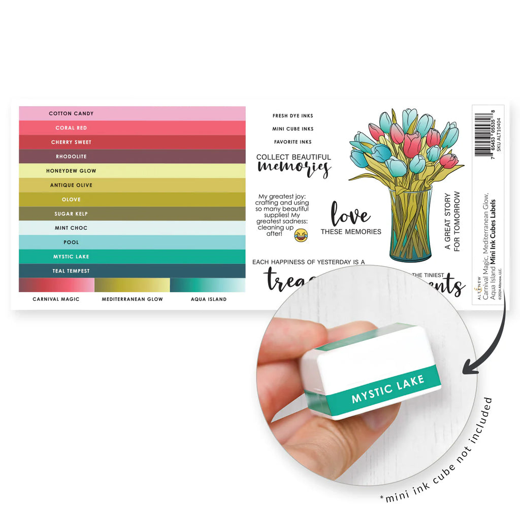 Mini Ink Cubes Label Set - Carnival Magic, Mediterranean Glow, Aqua Island