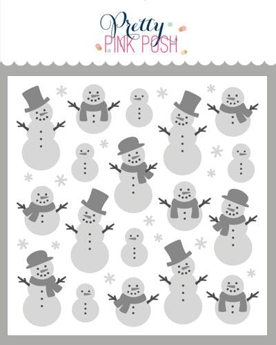 Layered Snowmen Stencil (3 Lyr)