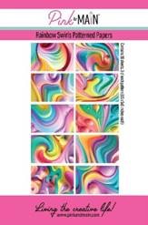 Rainbow Swirls Paper Pack 8.5 x 5.5