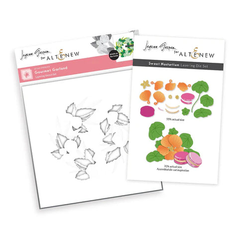 Lush Layers Die & Stencil Bundle 
(Gourmet Garland Layering Stencil Set + Sweet Nasturtium Layering Die Set)